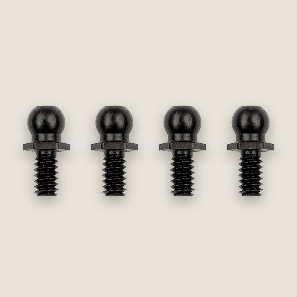 Ballstuds, 5.3mm, Short Neck, Black for RC10 - Associated