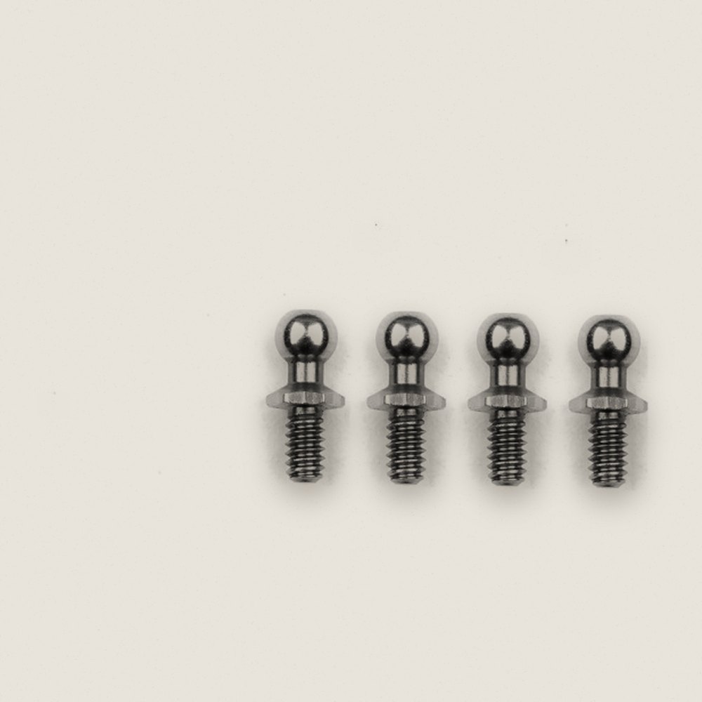 Ballstuds, 3.9mm, Silver for RC10 - Associated