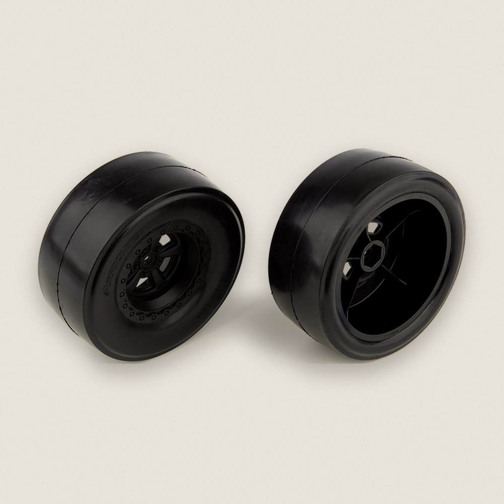 Rear Wheels and Drag Slick Tires, Mounted for DR10 - Associated