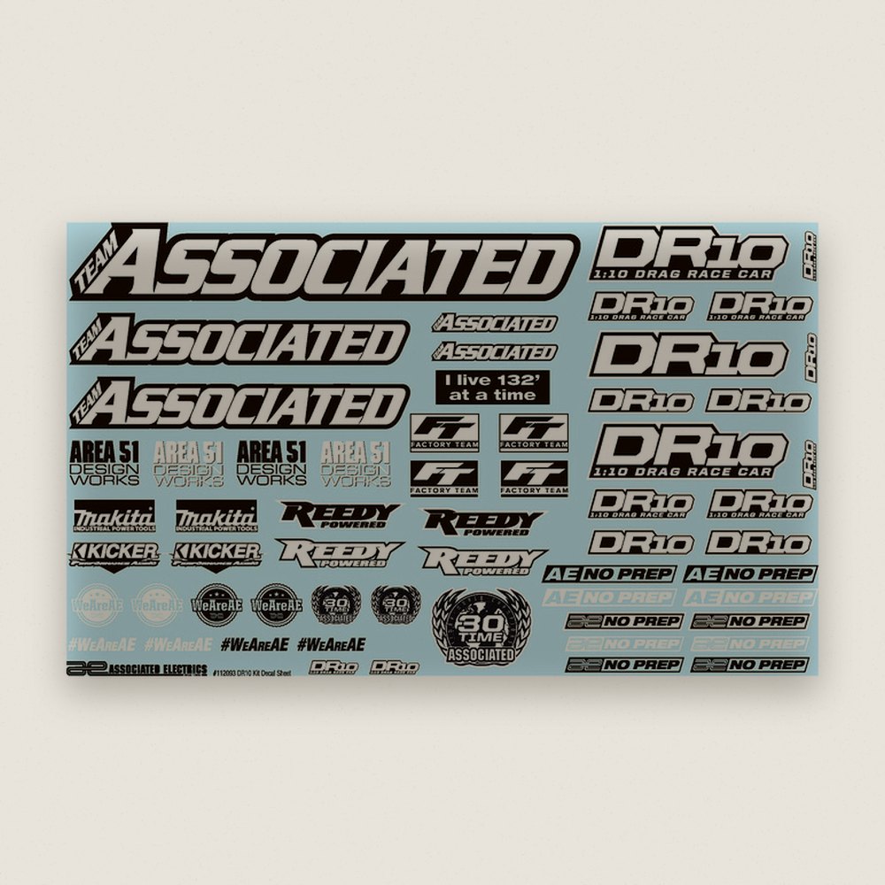 Body Decal Sheet for DR10 - Associated