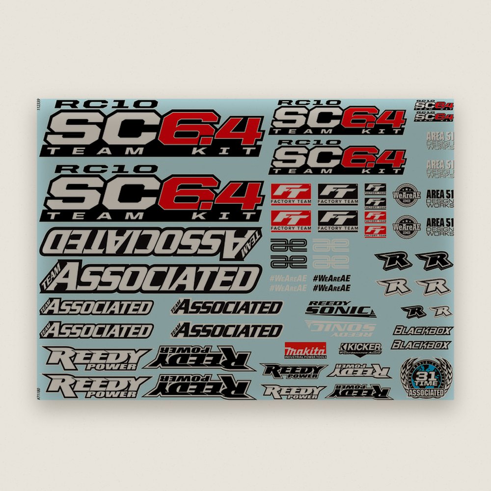 Decal Sheet for RC10SC6.4 - Associated