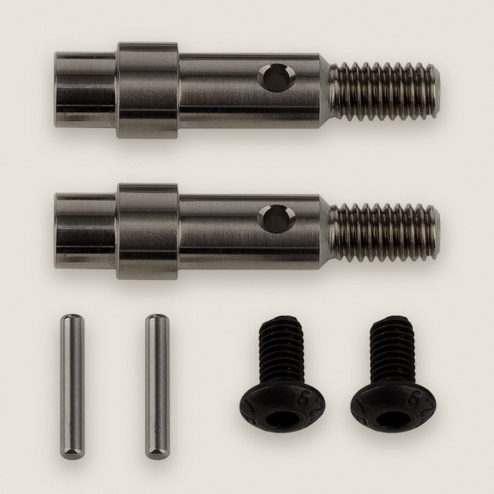 Hex Adapter, Factory Team Front Axles, Titanium for RC10B6 - Associated