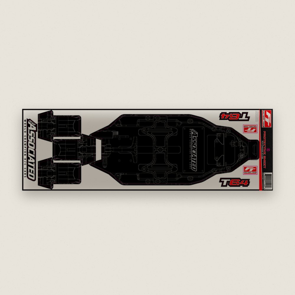 Chassis Protective Sheet, Printed, Factory Team for RC10T6.4 - Associated