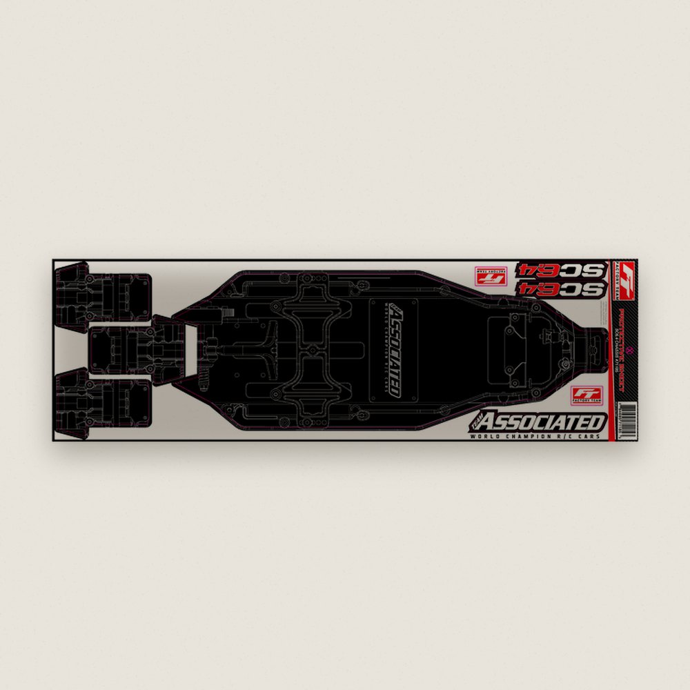 Chassis Protective Sheet, Printed, Factory Team for RC10SC6.4 - Associated