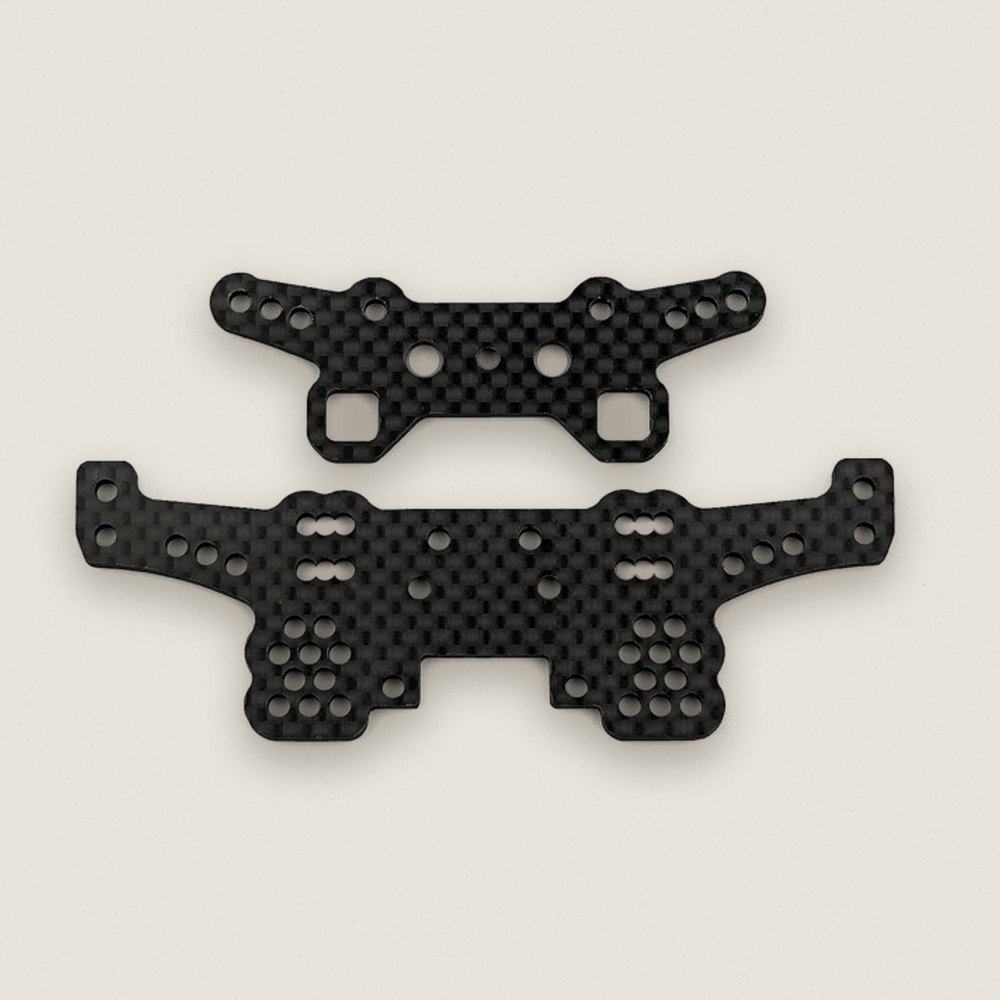 Shock Towers, Front and Rear Carbon Fiber for DC10 - Associated