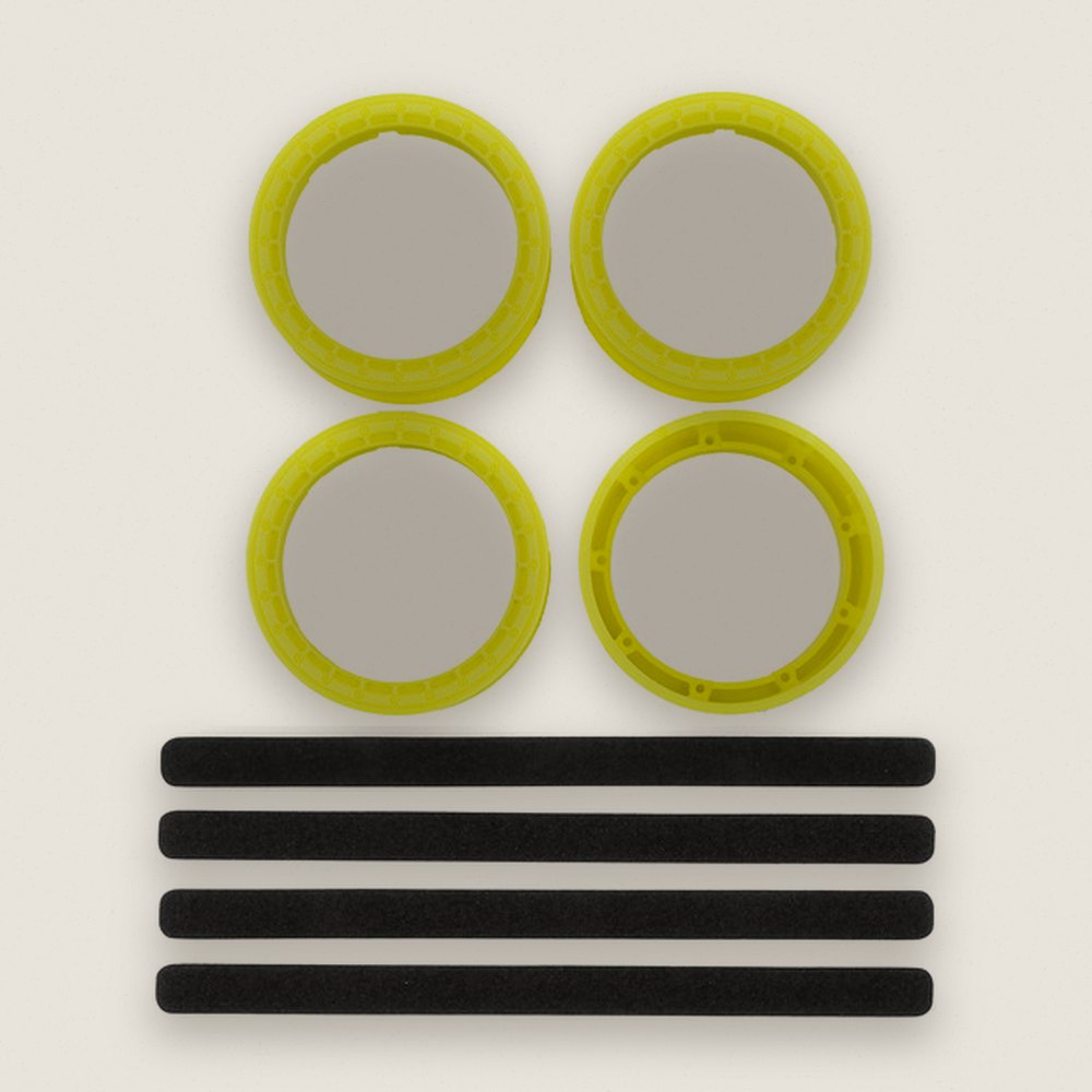 Adjustable Wheel Rims, FT Fluorescent Yellow for RC10 - Associated