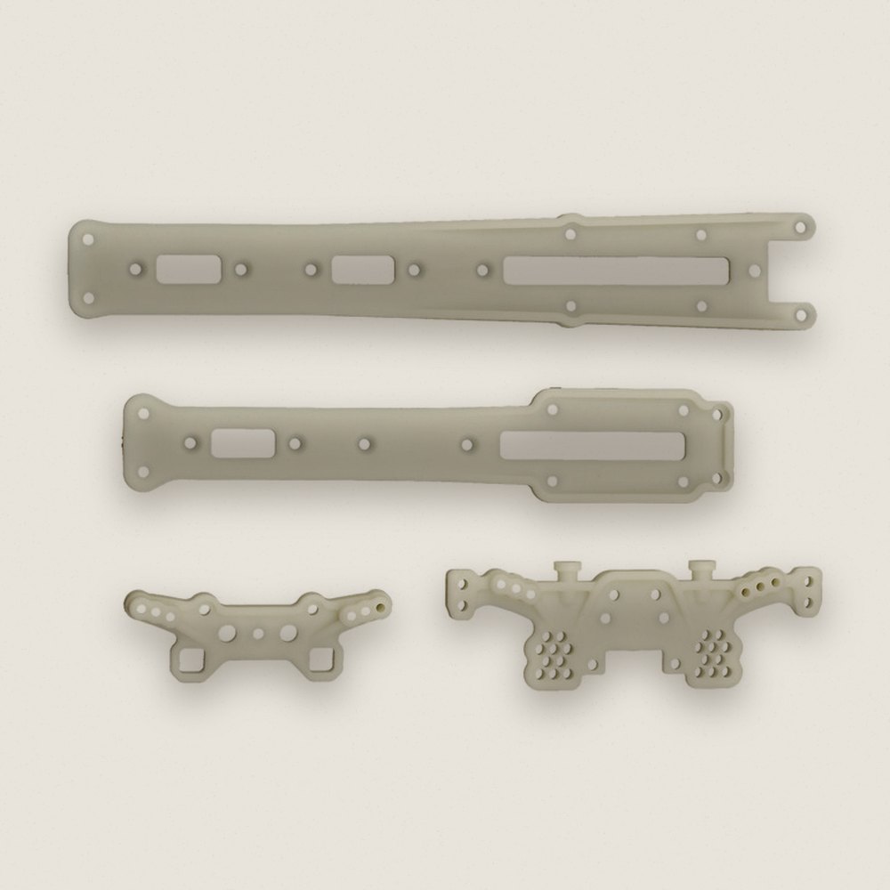 Plastic Shock Towers and Top Deck, Natural for DC10 - Associated