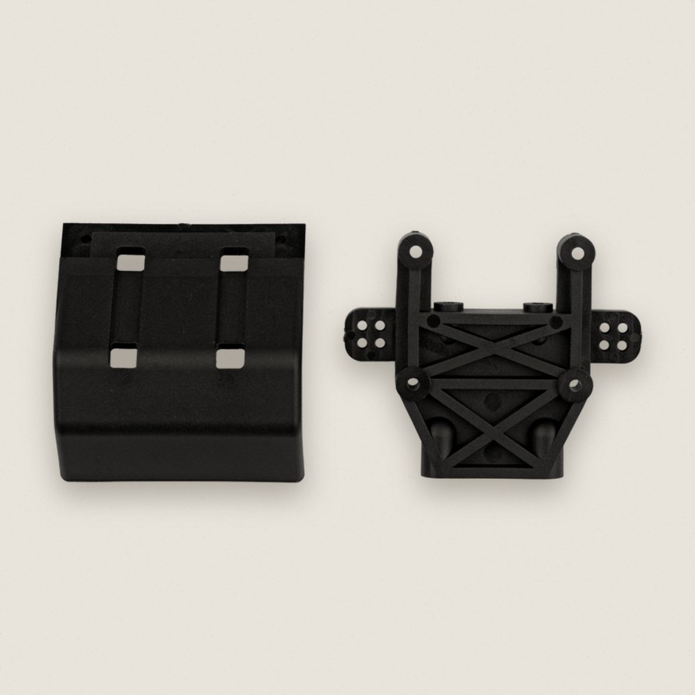 Rear Bulkhead and Bumper, Black for RC10GT - Associated