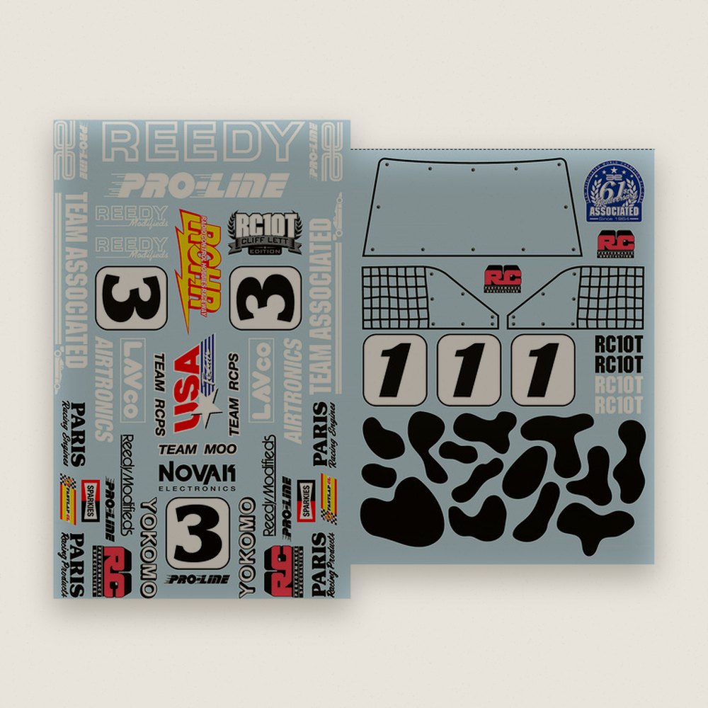 Decal Set, Cliff Lett Team Moo for RC10T - Associated