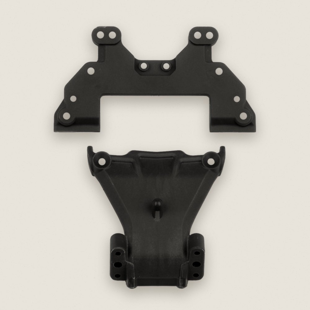 Top Plate and Chassis Brace, Gray, for RB10 Retro - Associated