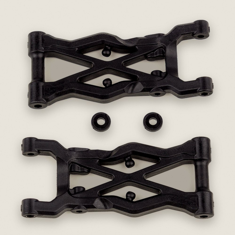 Rear Suspension Arms, Hard 75mm Black for RC10B6.2 - Associated