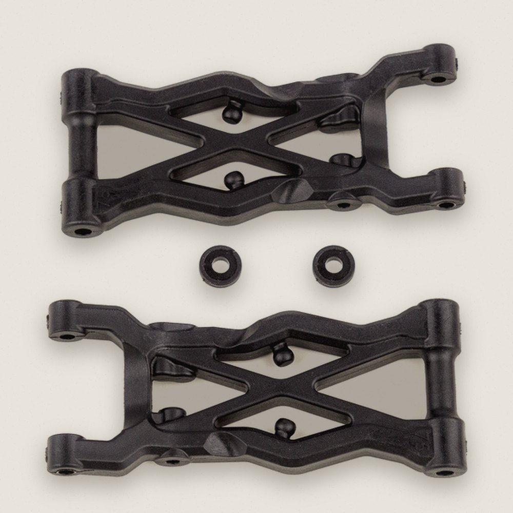 Rear Suspension Arms, 75mm Carbon Fiber, Factory Team for RC10B6.2 - Associated