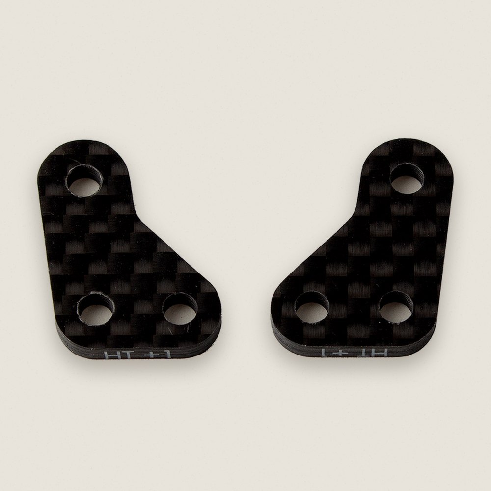 Carbon Fiber Steering Block Arms, Ht +1, Factory Team for RC10B6.3 - Associated