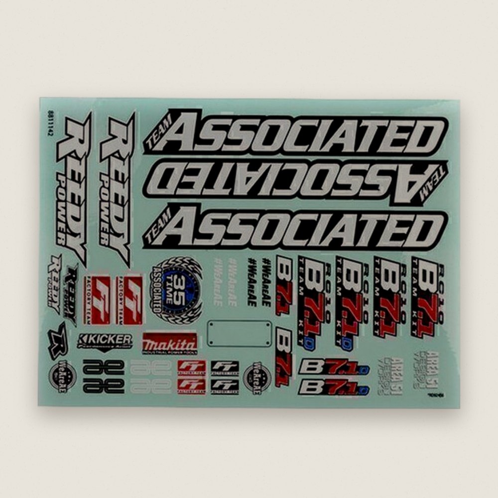 Decal Sheet for RC10b7.1 - Associated