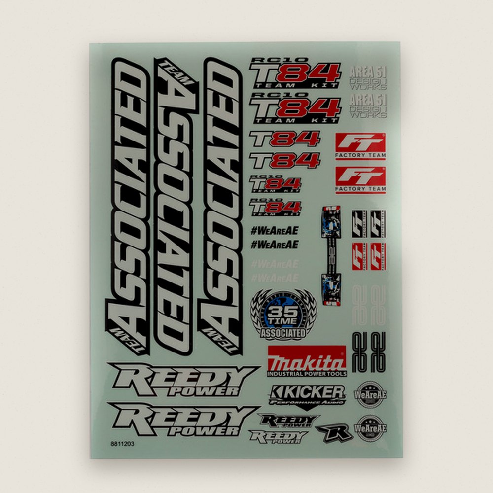 Decal Sheet for RC10T84 - Associated