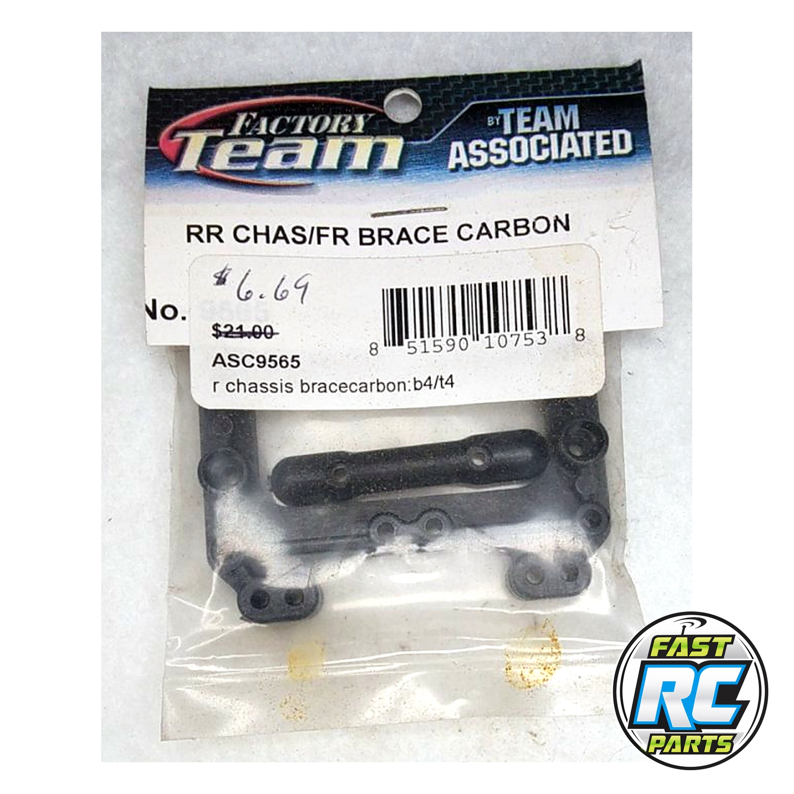 Factory Team Rear Chassis Brace and Front Pin Brace for RC10B4 - Associated