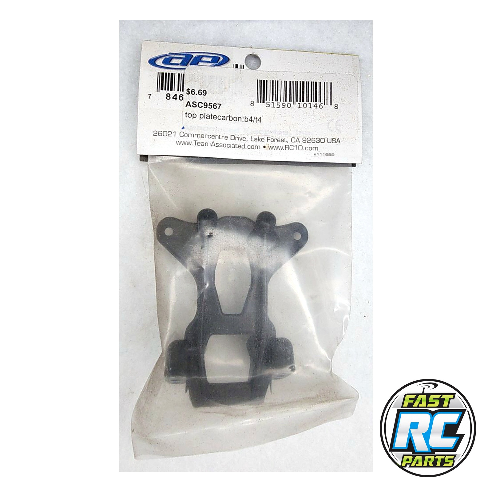 Factory Team Carbon Top Plate for RC10B4 - Associated