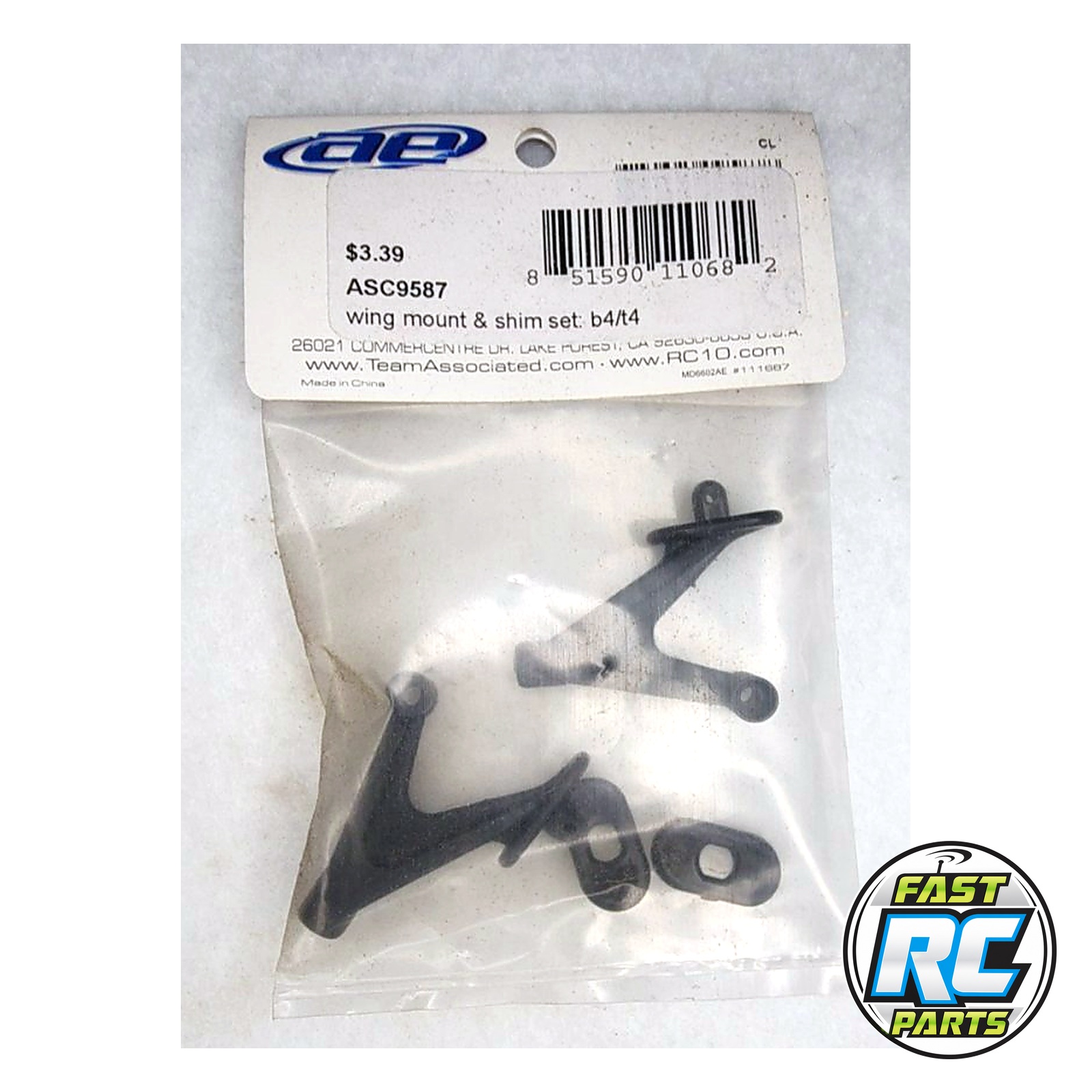 Wing Mount & Shim Set for RC10B4 - Associated