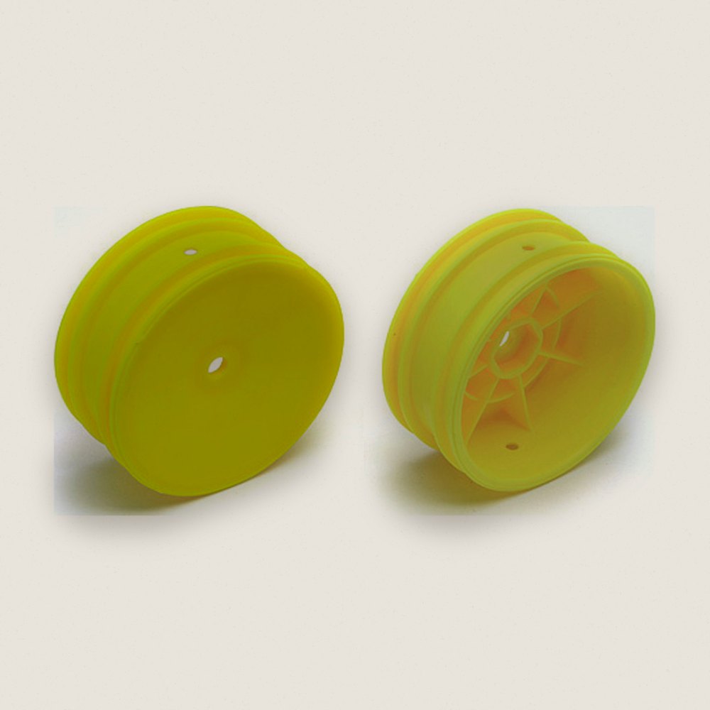 Front Hex Wheels, 2.2 in/12 mm, Yellow for Buggy - Associated