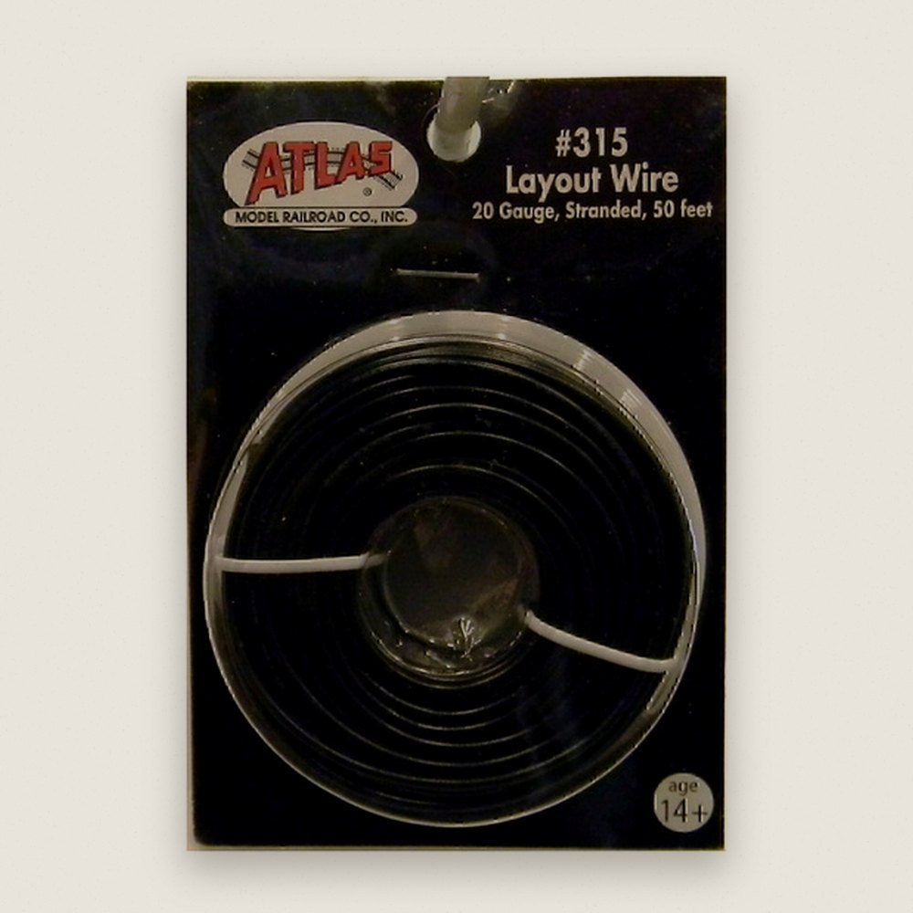 Stranded Wire, #20 AWG, Black, 50' Spool - Atlas Trains