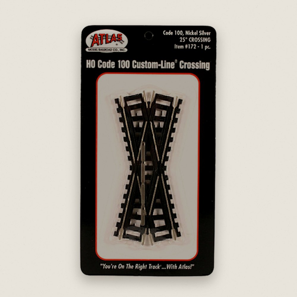 Custom Crossing, HO Code 100, 25 Degree - Atlas Trains