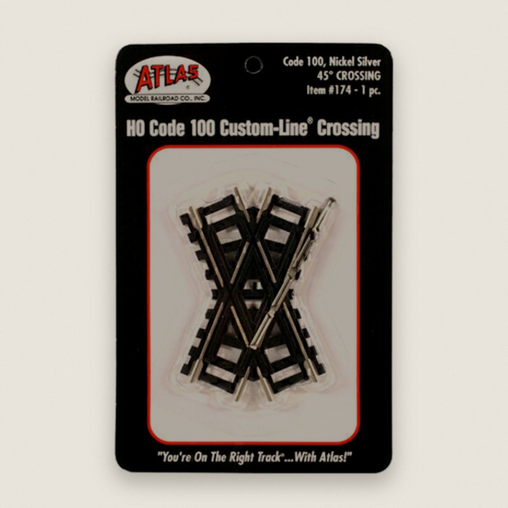 Custom Crossing, HO Code 100, 45-Degree - Atlas Trains