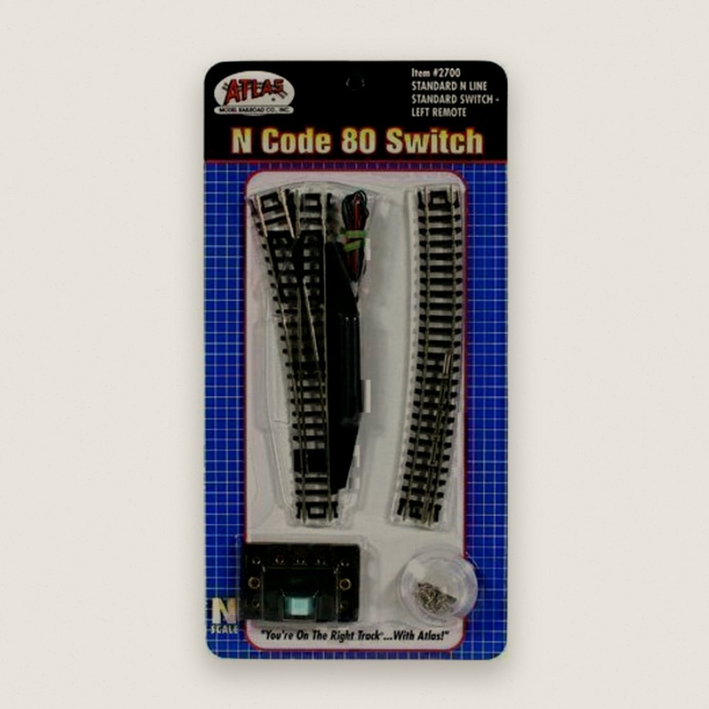 Remote Left-Hand Switch, N-Gauge Code 80 - Atlas Trains