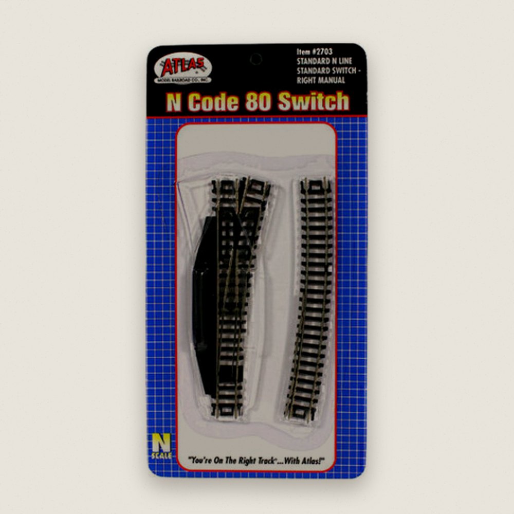 Manual Right-Hand Switch, N Code 80 - Atlas Trains