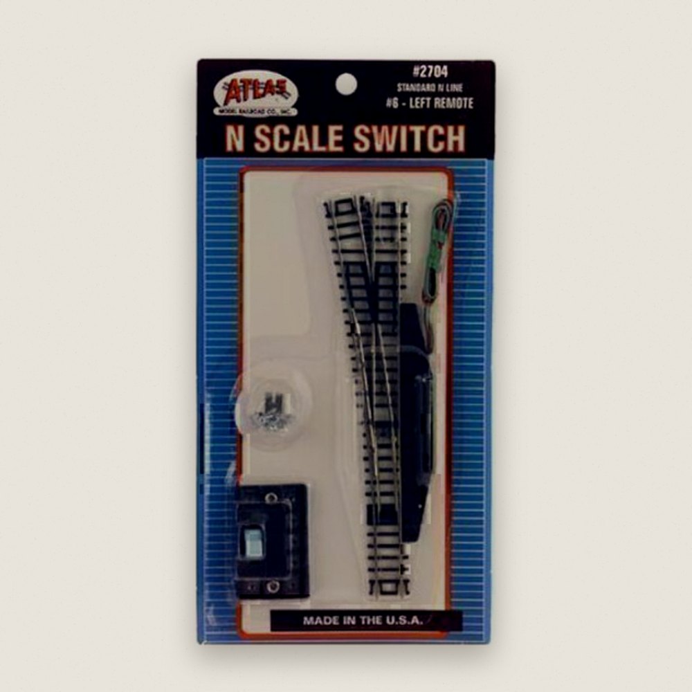 #6 Remote Left-Hand Turnout, N Code 80 - Atlas Trains