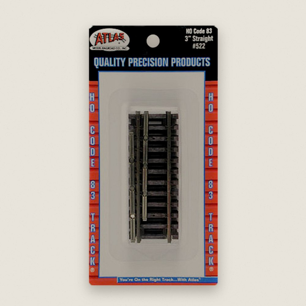 Straight Track, 3 Inch, Nickel Silver, HO Code 83 - Atlas Trains