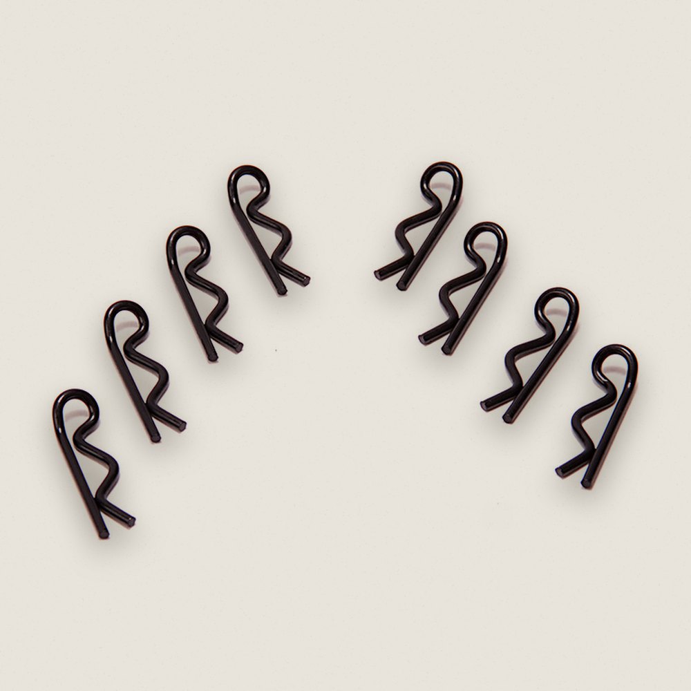 Handed Body Clips, Black, Pack of 8, Aerox - AEROX Performance RC