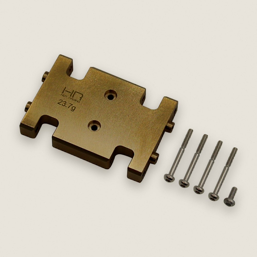 Skid Plate, 23.7g Brass for AX24 - Hot Racing