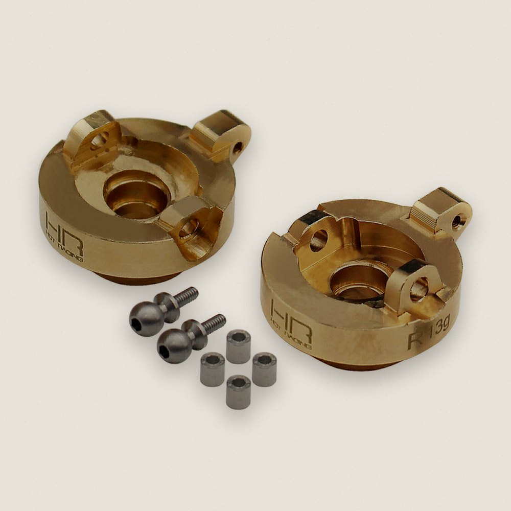 Front Steering Knuckle, Brass AW for SCX24 and AX24 - Hot Racing