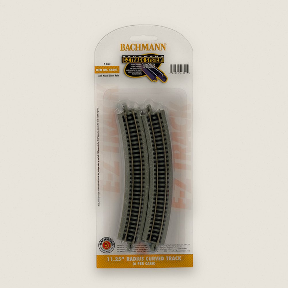 Radius Curve Track, N NS EZ 11-1/4, 6 Pack - Bachmann
