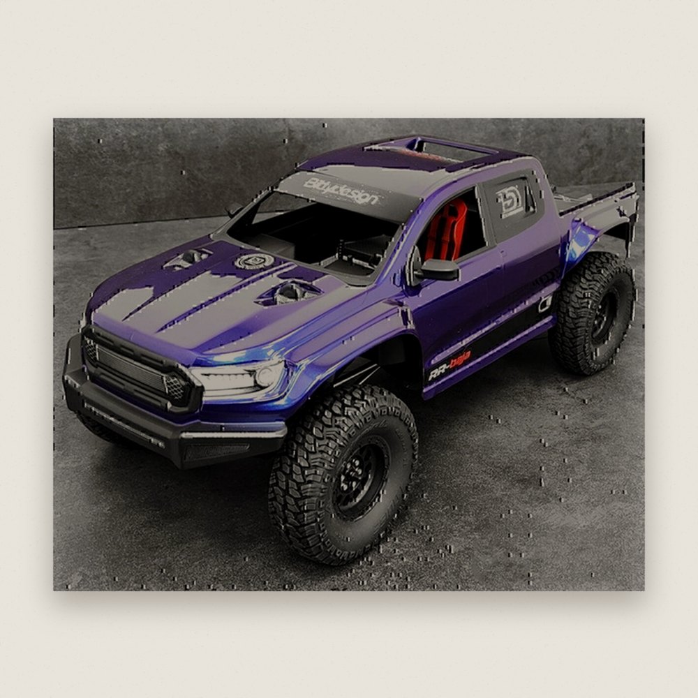 Pre-Trimmed Rock Crawler Body, RR-Baja 1/10 (Clear) (313mm) (1mm) - Bittydesign