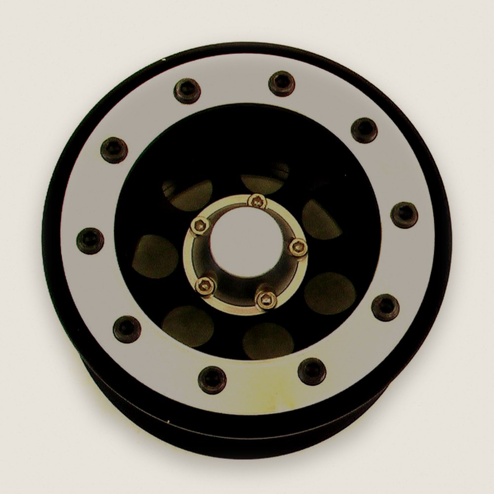 Beadlock Wheels, Black Aluminum for Tamiya CR01 (4) - Hot Racing