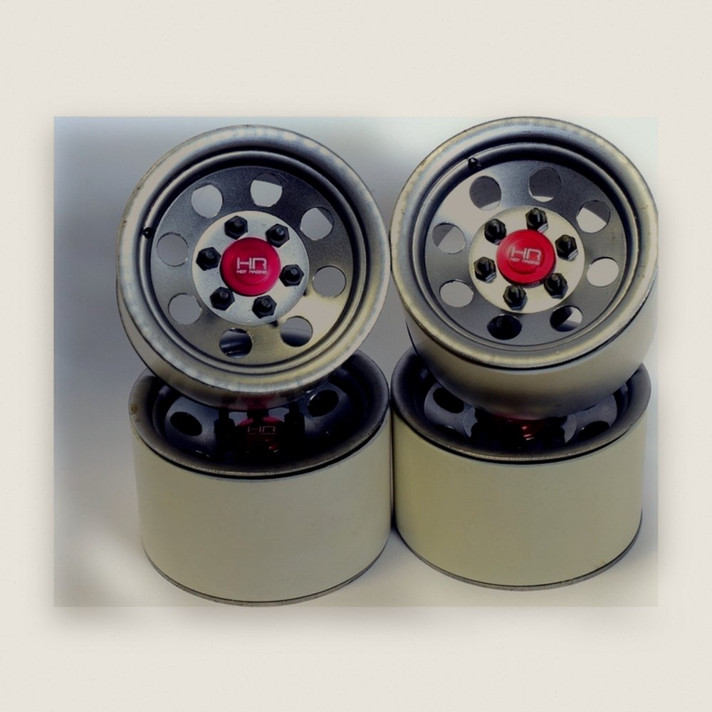 Raw Steel 2.2 Beadlock Wheels, 6-Lug 8-Hole, 12mm Hex (4) - Hot Racing
