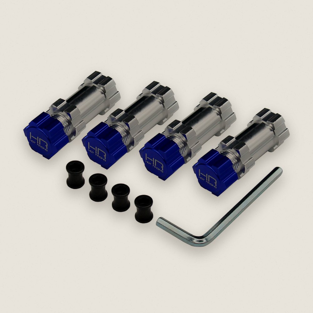 Wheel Nuts & Adapter, Heavy-Duty Blue 17mm with O-Ring for Clod Buster Wheels - Hot Racing