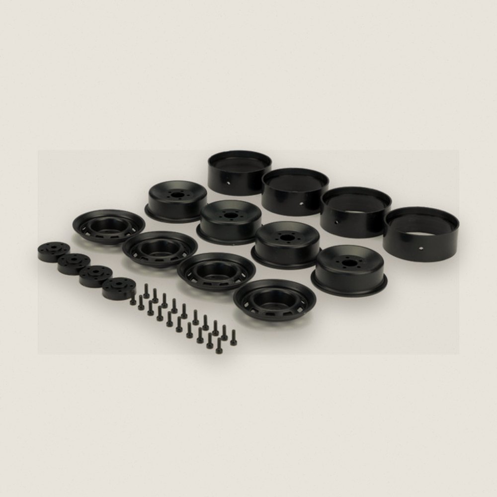 Beadlock Wheel Set of 4, 1.9 Black Plastic for SCA-1E - Carisma