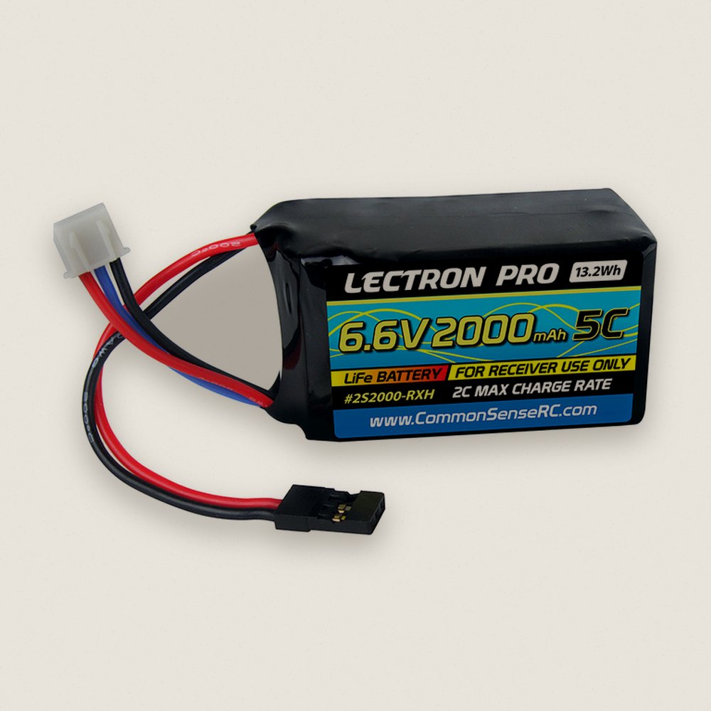 Receiver Hump Pack Battery, Lectron Pro 6.6V 2000mAh 5C Life - Common Sense RC