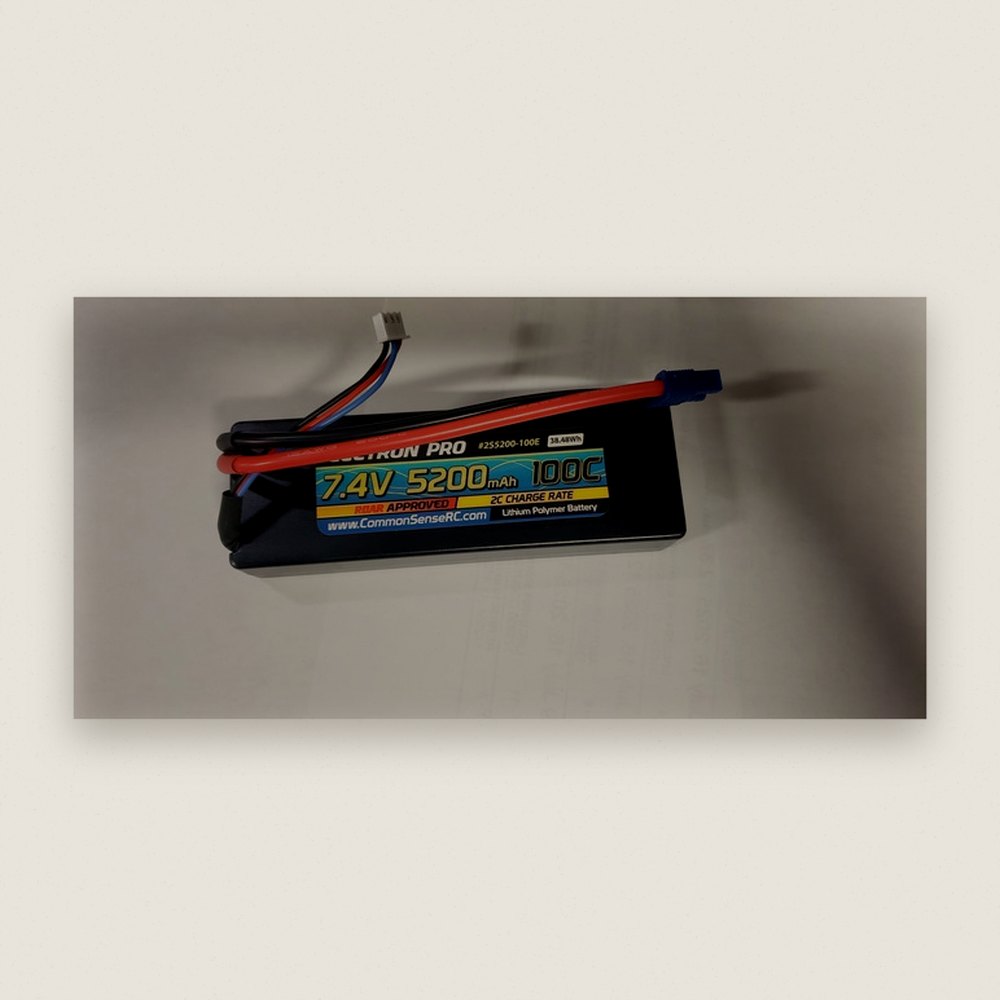 LiPo Battery, Lectron Pro 7.4V 5200mAh 100C with EC3 Connector - Common Sense RC