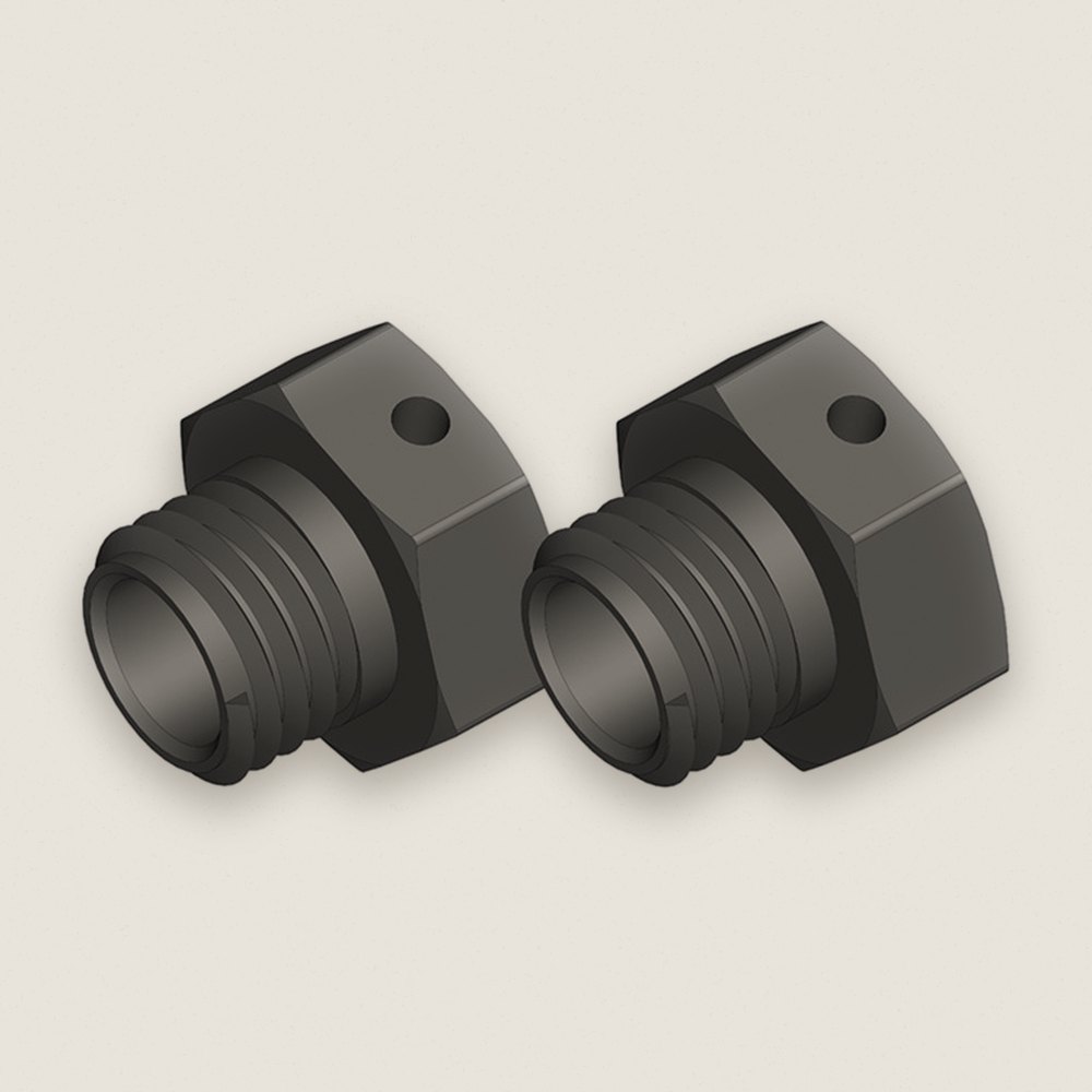 Aluminum Wheel Hex Adapter, Wide Rtr, 2 Pcs for Dementor, Krono - Corally