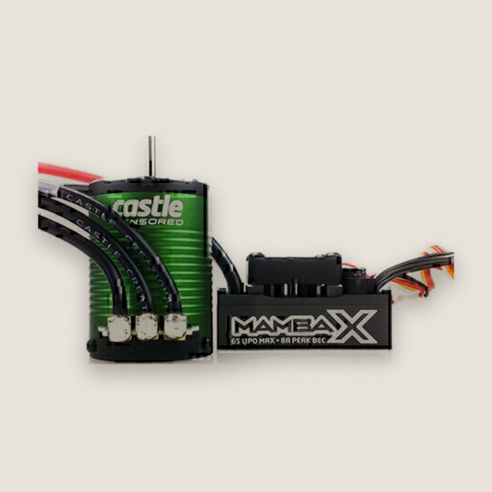 Brushless Motor Combo, Mamba X Sensored 25.2V Waterproof 1406-4600Kv - Castle Creations