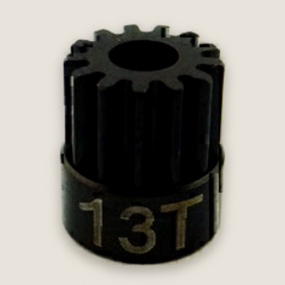 Pinion Gear, 13T 0.5 Mod Hardened Steel, 1/8 Bore - Hot Racing