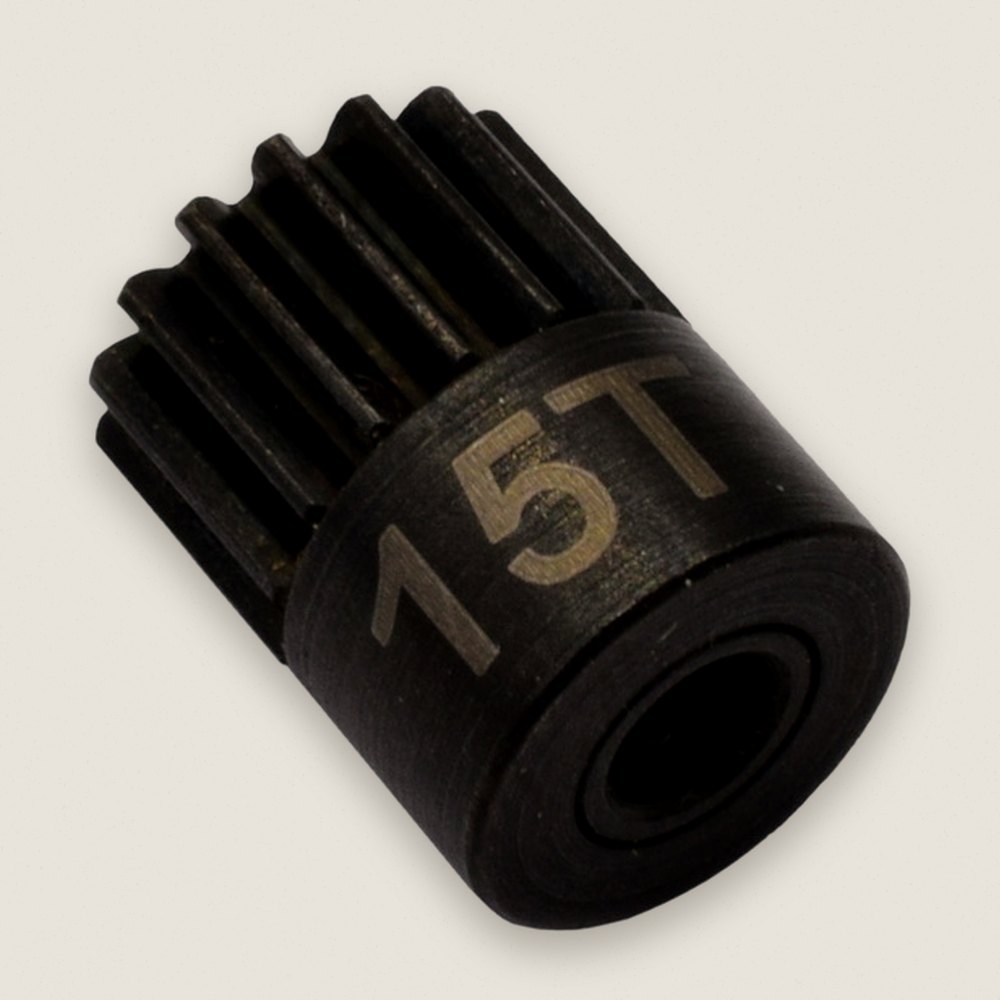 Pinion Gear, 15T 48P Hardened Steel, 1/8 Bore - Hot Racing