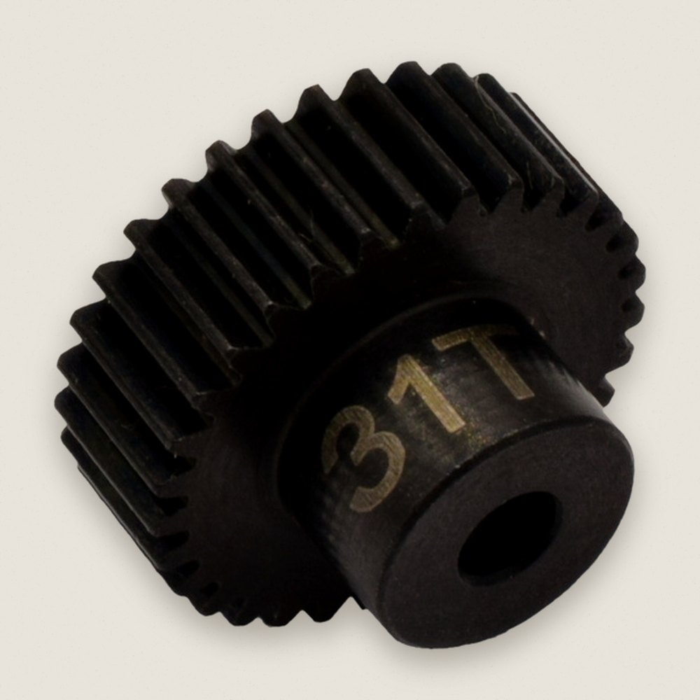 Pinion Gear, 31T 48P Hardened Steel, 1/8 Bore - Hot Racing