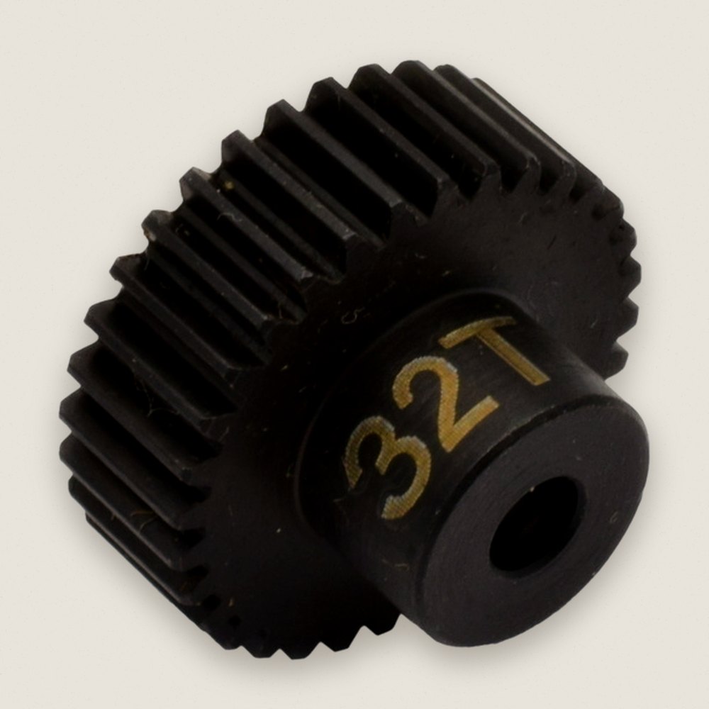 Pinion Gear, 32T 48P Hardened Steel, 1/8 Bore - Hot Racing