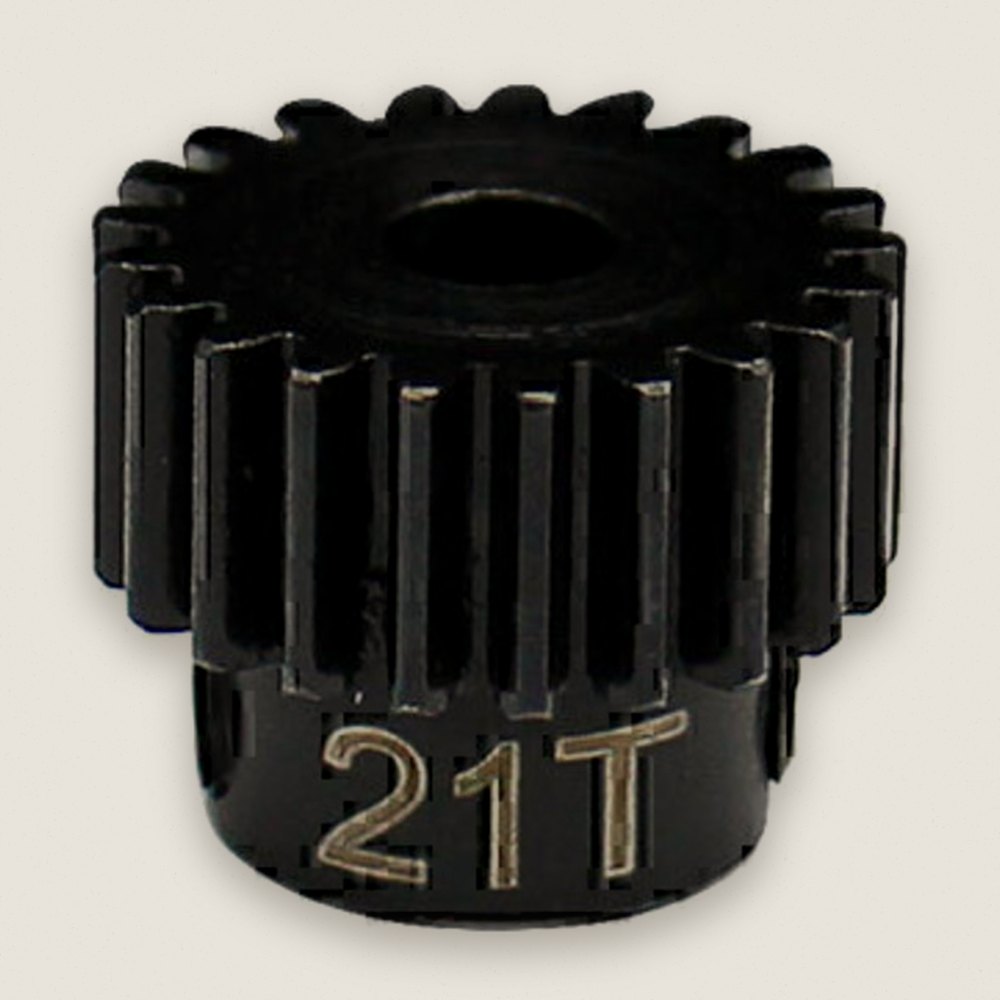 Pinion Gear, 21T 0.5 Mod Hardened Steel, 1/8 Bore - Hot Racing