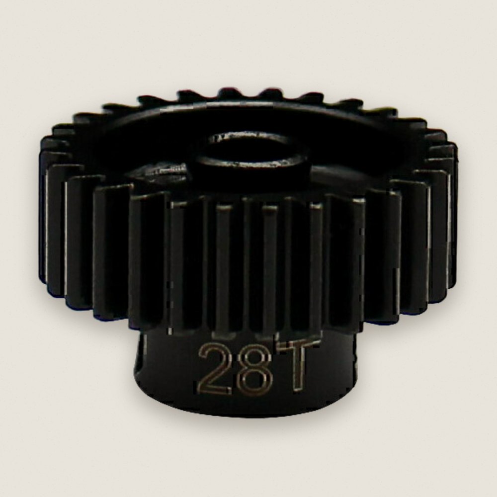 Hardened Steel Pinion Gear, 28-Tooth 0.5 Mod 1/8 Bore - Hot Racing