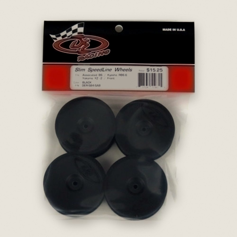 Slim Speedline Buggy Wheels, Front, Black, 4 Pieces, for B6/B6D/RB6 - DE Racing